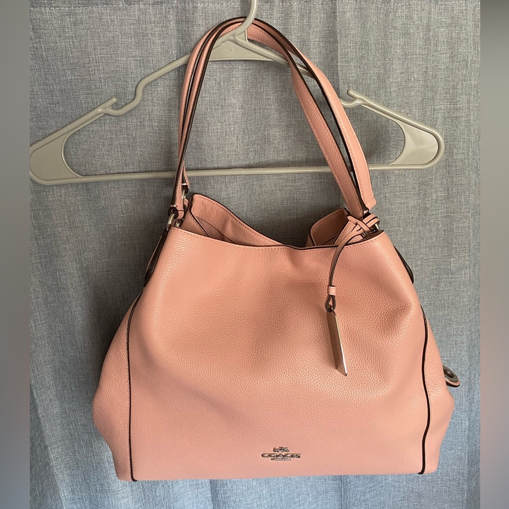 Baby pink Coach pebble shoulder bag